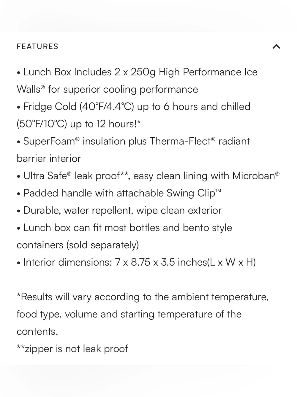 Titan by arctic zone fridge cold lunch box